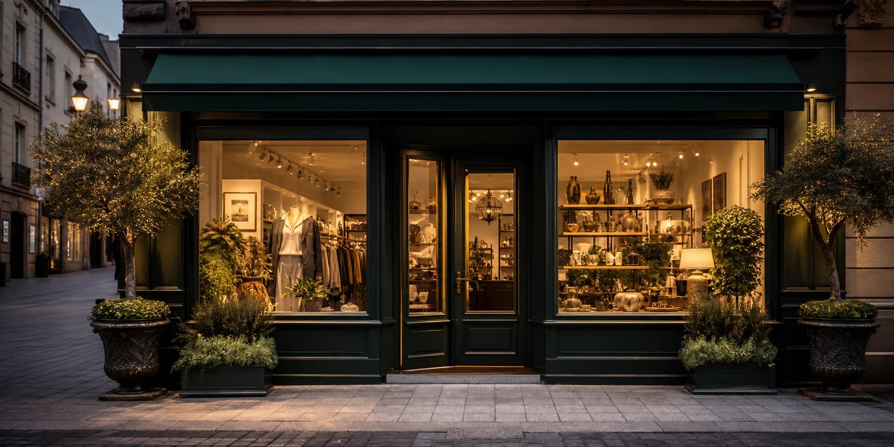 Devanture d’un commerce de quartier